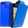 Leather Flip Case for iPhone 4 / 4S - Blue